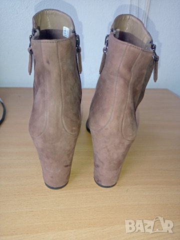 Кафеви боти Ecco естествена кожа 38, снимка 6 - Дамски боти - 38974547