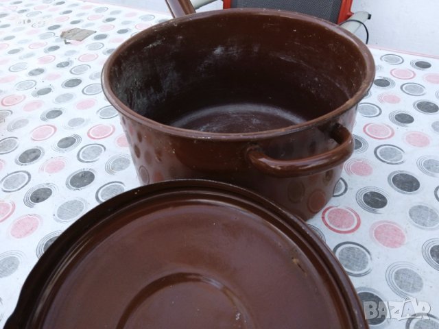 Стара английска емайлирана тенджера , снимка 7 - Съдове за готвене - 39978863