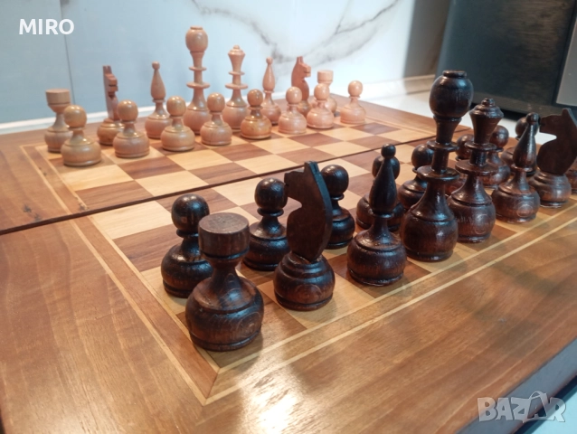 Шах с дървени фигури, снимка 5 - Шах и табла - 52643195