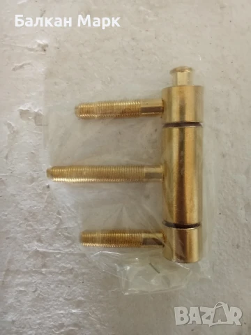 Панти за фалцова врата с месингово покритие – Комплект 2 бр., Ø20 мм | Внос от Германия, снимка 2 - Железария - 51283060