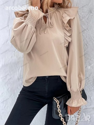 Модна дамска блуза с дълъг ръкав - 023, снимка 3 - Блузи с дълъг ръкав и пуловери - 42012993