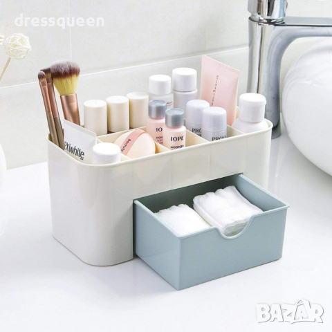 209 Луксозен настолен органайзер за козметика и бижута с много отделения и чекмедже, снимка 3 - Други стоки за дома - 44803181