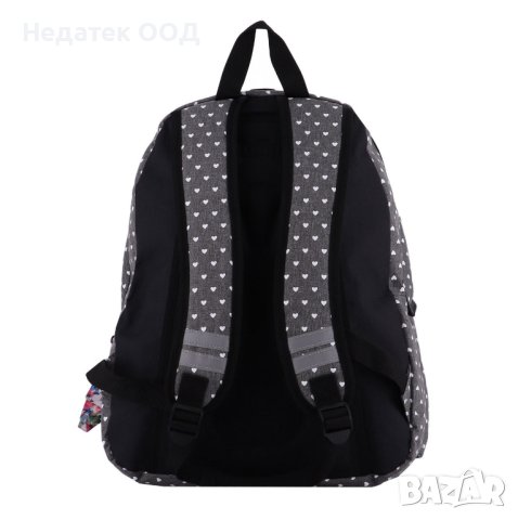 Ученическа раница със подсилен гръб и бандана, Myway, Сива/ сърца, снимка 3 - Раници - 41811165
