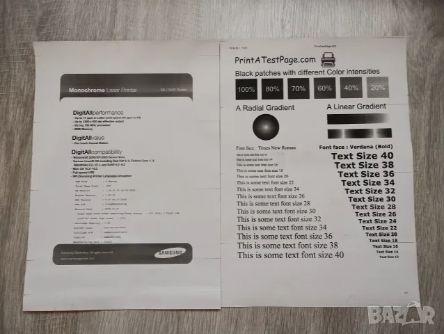 Лазерен принтер Samsung ML-1640, снимка 6 - Принтери, копири, скенери - 56119595
