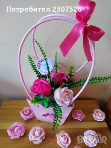 Сапунени рози , снимка 4 - Изкуствени цветя - 44343568