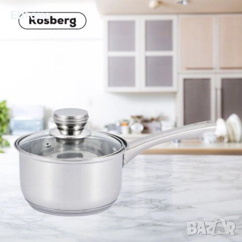 Касерола с капак Rosberg 5R1210O16K, 16 cm, Инокс, снимка 3 - Съдове за готвене - 52888955