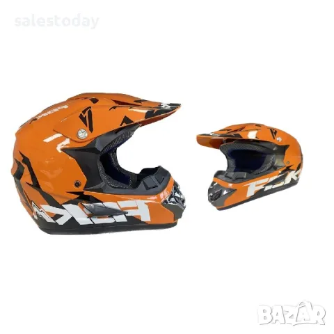 Детска каска, каска за кросов спорт, оранжев цвят, 2 размера, снимка 1