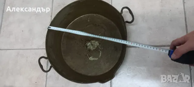 Старинни  български медни калайдисани тави, снимка 7 - Антикварни и старинни предмети - 47613683