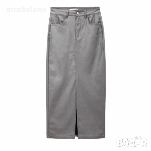 Дамска дълга пола от еко кожа, 4цвята , снимка 13 - Поли - 52506812