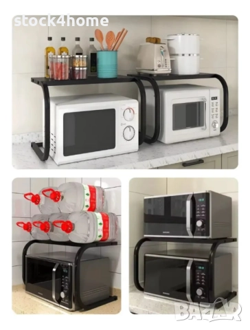 Стойка за микровълнова фурна, 55x35x35см, черна, капацитет 25кг, снимка 3 - Други стоки за дома - 52952392