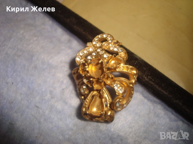 2 СТАРИ БРОНЗОВИ ПОЗЛАТЕНИ БИЖУТА БРОШКИ НАКИТИ РЪЧНА ИЗРАБОТКА - за КОЛЕКЦИЯ 23738, снимка 5 - Антикварни и старинни предмети - 36095042