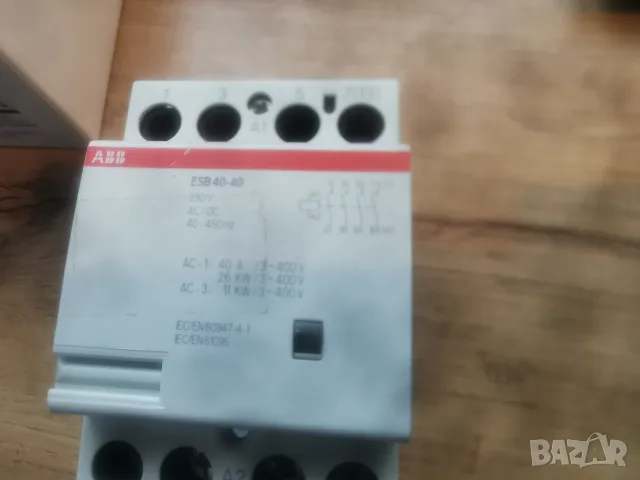Контактор ABB модулен автоматичен 4P, 4 NO, 24 V, 40 A, ESB40-40-24AC/DC, снимка 3 - Други - 56079756