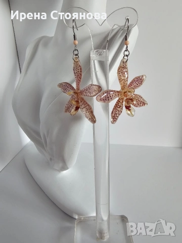 🕷🕸Нежно паяче🕷🕸 Елегантни обеци, вдъхновени от екзотичната орхидея паяк , снимка 5 - Обеци - 53870007