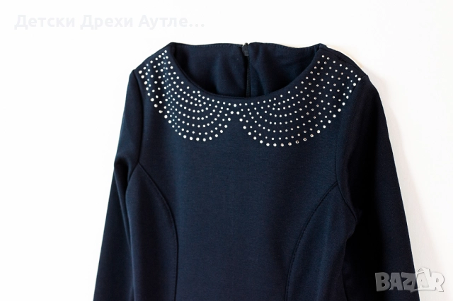 Нови рокли за момичета с дълъг ръкав и блестящи камъни. 104-134, снимка 3 - Детски рокли и поли - 51938476