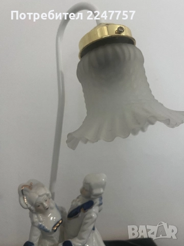 Настолна лампа порцелан 44 см, снимка 5 - Антикварни и старинни предмети - 52526169