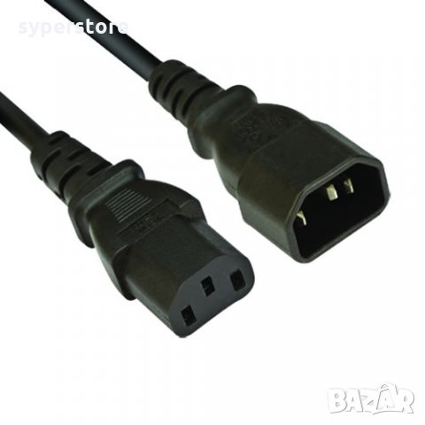 Захранващ Кабел за Монитор 1.8м VCom SS001349 3C*0.5mm Power Cable for UPS M/F