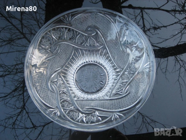 Българска кристална фруктиера, снимка 4 - Антикварни и старинни предмети - 51880122