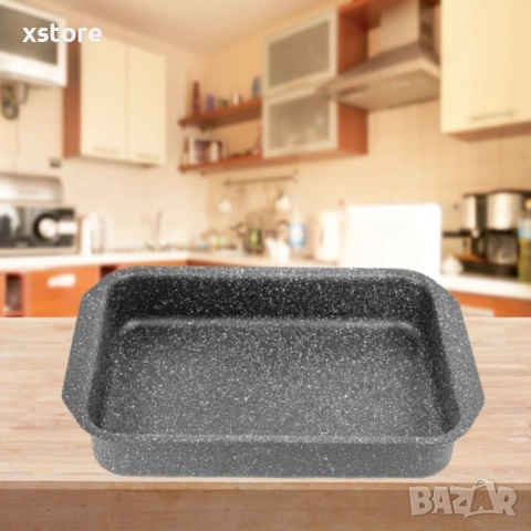 Тава за печене с мраморно незалепващо покритив, 35x24,5x5,5 см, снимка 7 - Съдове за готвене - 52794166