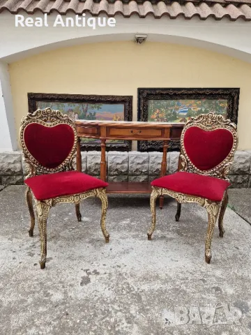 Чифт превъзходни антикварни метални барокови столове , снимка 6 - Антикварни и старинни предмети - 47409940