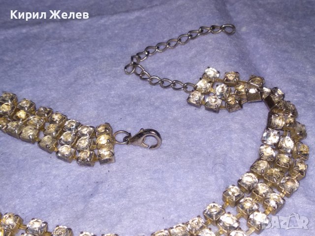 НЕЖНО ПОСРЕБРЕНО КРИСТАЛНО РЕТРО АРТ КОЛИЕ ТИП ЧОКЪР 38605, снимка 13 - Колиета, медальони, синджири - 41682635