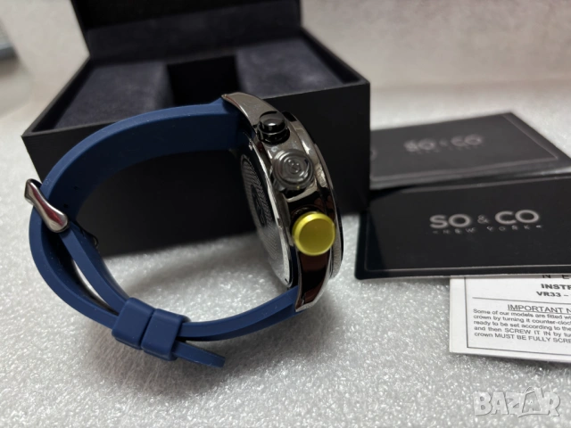 Перфектен! Мъжки Часовник SO&CO New York Хронограф, снимка 11 - Мъжки - 53604686