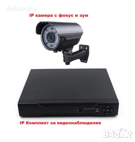 IP Комплект за видеонаблюдение NVR DVR с варифокална 2,8-12mm IP камера с фокус и зум