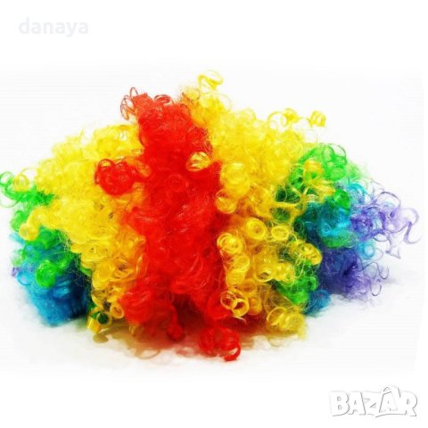 1736 Парти перука Клоун къдрава, снимка 4 - Аксесоари за коса - 42259565