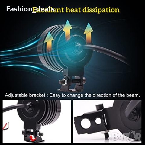 Нови 2 броя LED фарове за мотоциклети за мъгла Бели 60W, снимка 7 - Аксесоари и консумативи - 41665397