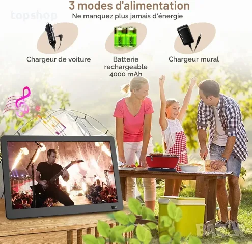 Чисто нов преносим телевизор Desobry 14.1" Full HD с батерия (DVB-T2, HDMI, USB)   , снимка 3 - Телевизори - 56200840