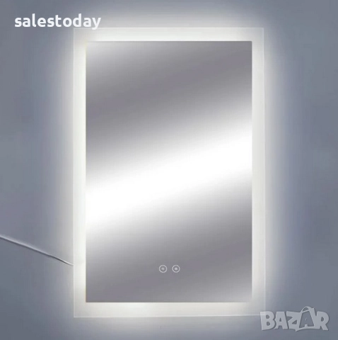 Огледало за баня, LED осветление- 3 цвята, 50x70 см, снимка 2 - Огледала - 45333874