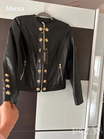ново стилно яке от естествена кожа оригинал BALMAIN