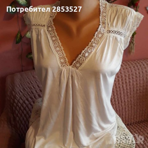 ZARA Бяла Тениска, снимка 1 - Тениски - 41973546