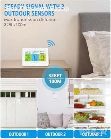 Нова Домашна метеостанция с барометър, вътрешна и външна температура, снимка 3 - Друга електроника - 51684168