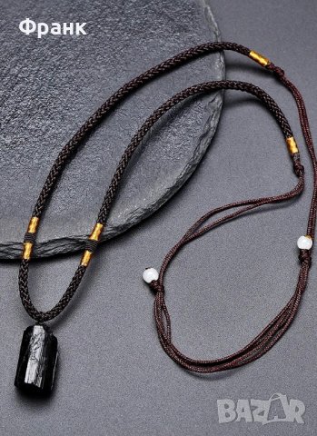 Амулет от черен турмалин, снимка 2 - Колиета, медальони, синджири - 41169819