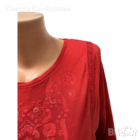 Дамска блуза тениска DESIGUAL размер L - XL оранжева, снимка 2 - Тениски - 44570446