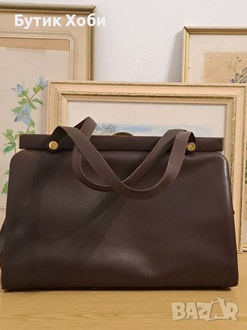 Класическа винтидж чанта от естествена кожа , снимка 2 - Чанти - 39396302