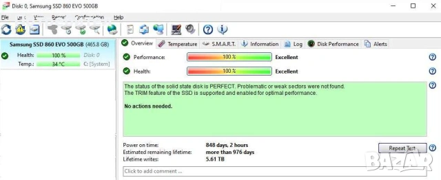 500GB SSD SAMSUNG 860 EVO, снимка 2 - Твърди дискове - 53391125