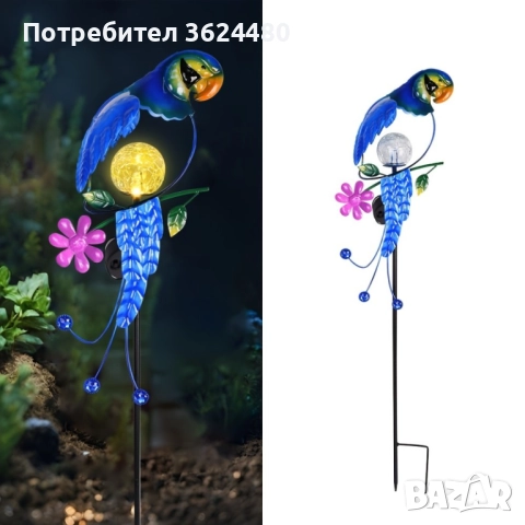 Градинска лампа Папагал 4473, снимка 2 - Соларни лампи - 52567552