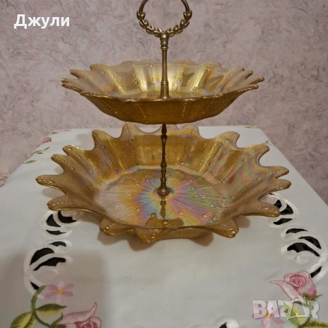 Златиста  Фруктиера на две нива , снимка 4 - Аксесоари за кухня - 53851257