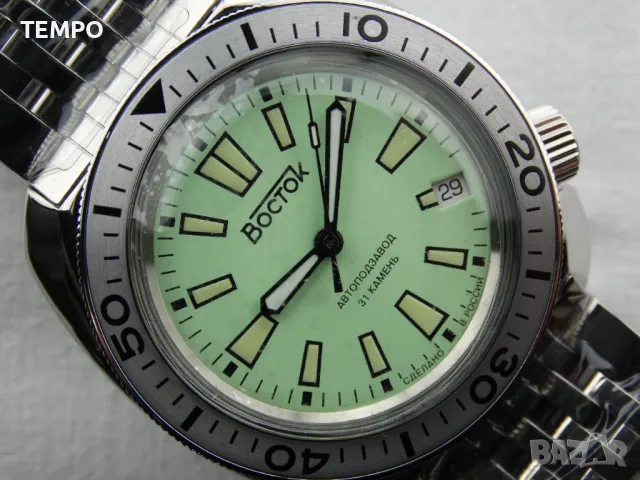 ВОСТОК АМФИБИЯ АВТОМАТИЧЕН-"LIME" ref: 70086В, снимка 7 - Мъжки - 48082146