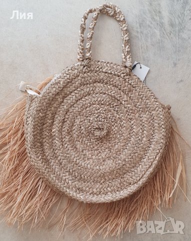 Голяма плажна сламена чанта, снимка 2 - Чанти - 41684828