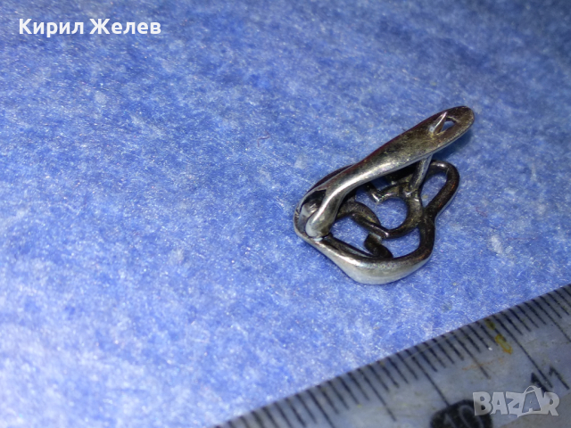 ДВЕ СЪРЦА в ЕДНО Ажурна СРЕБЪРНА ОБЕЦА СРЕБРО 925 АНГЛИЯ с БЯЛА ПОЗЛАТА 43316, снимка 13 - Обеци - 44692758