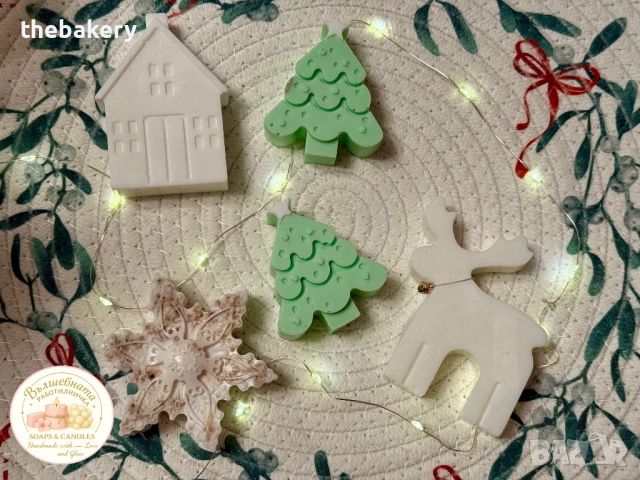 Коледни сапунчета- Елха,Мандарина,Снежинка,Еленче,Къща , снимка 6 - Коледни подаръци - 52578617