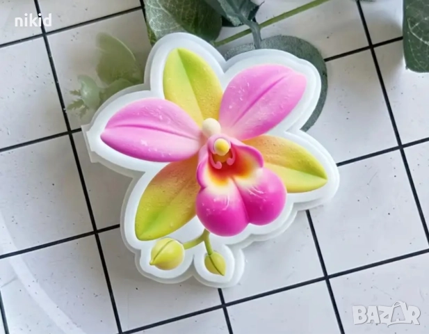 Орхидея Камбрия силиконов молд форма фондан шоколад гипс декор, снимка 4 - Форми - 52843948