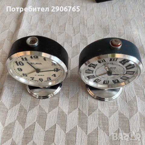 Часовник будилник Слава бяла стойка работещ, снимка 5 - Антикварни и старинни предмети - 44323440