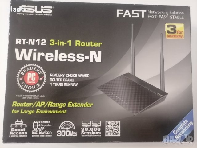 Рутер ASSUS RT-N12, снимка 4 - Рутери - 41851576