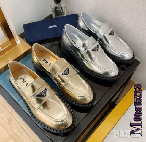 дамски мокасини от естествена кожа prada