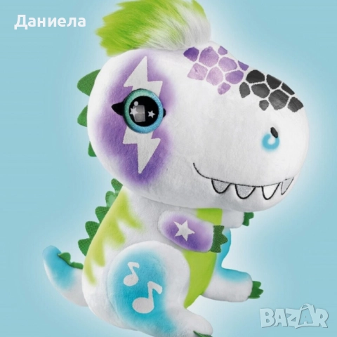 Плюшен динозавър за оцветяване с аерограф – креативен коледен подарък за деца, снимка 3 - Плюшени играчки - 52812572