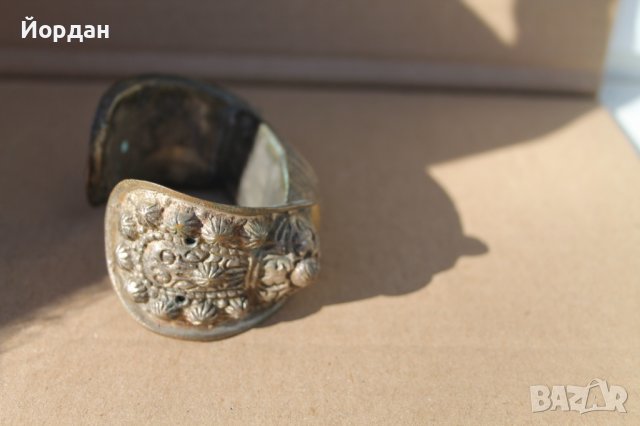 Сребърна възрожденска гривна с позлата, снимка 5 - Антикварни и старинни предмети - 41808145