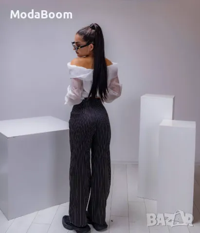 Дълъг дамски кариран панталон , снимка 3 - Панталони - 48066971